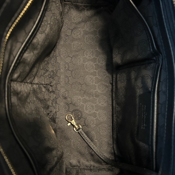 Michael Kors Black Satchel with Structured Design and Gold Accents - Picture 7 of 8